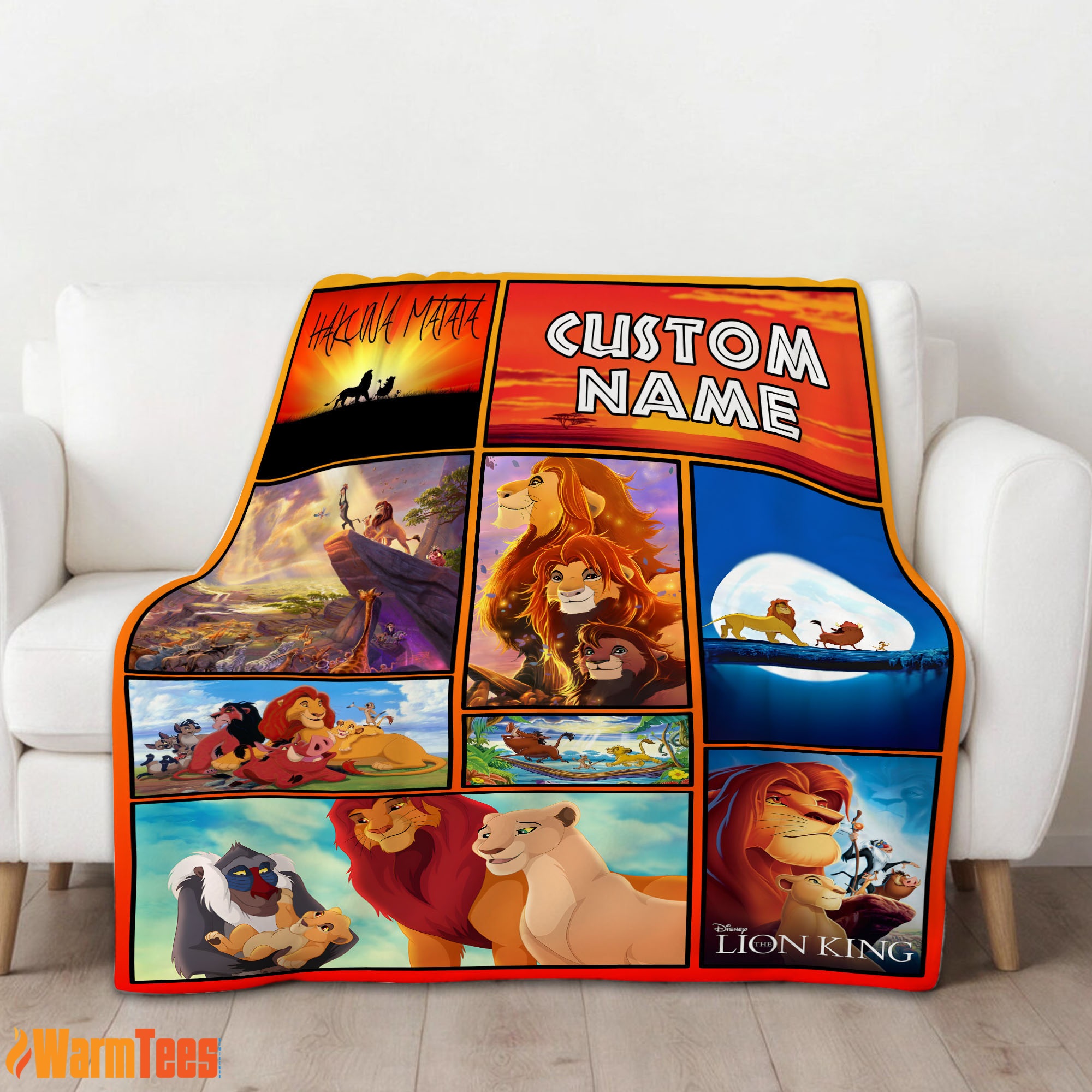 Disney Simba Mufasa Timon Pumbaa The Lion King Collage Blanket Fleece Customized Blanket
