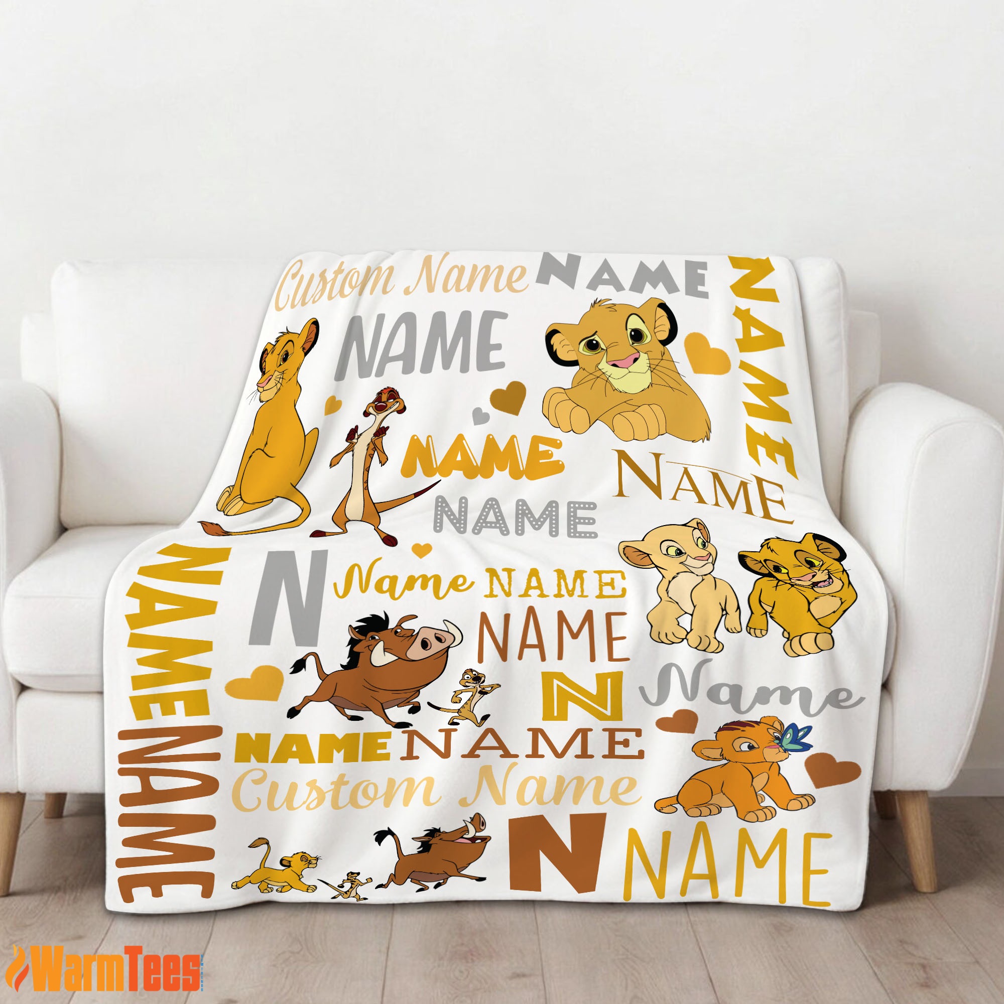 Disney Simba Timon Pumbaa The Lion King Blanket Fleece Customized Blanket