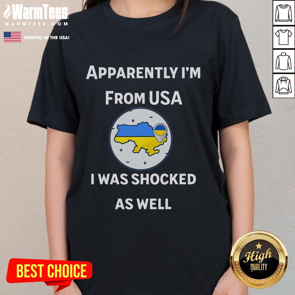 Funny USA Ukraine ladies tee featuring the Ukrainian flag design, perfect for expressing pride and humor.