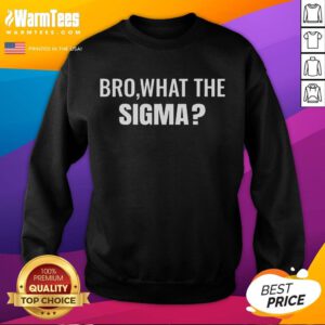 Funny Bro What The Sigma Meme Sweatshirt featuring a humorous graphic design, perfect for meme lovers and casual wear.