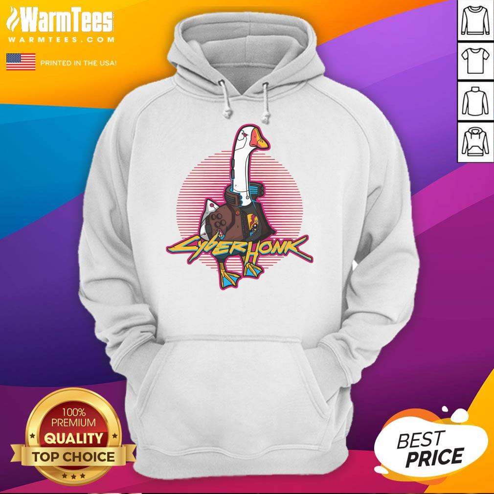 Funny Cyberhonk Silly Goose Cyberpunk Hoodie design featuring vibrant colors and playful graphics for a unique style.
