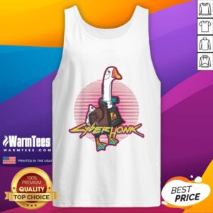 Alt Text: Funny Cyberhonk Silly Goose Cyberpunk Tank Top featuring a vibrant design with playful goose graphics.