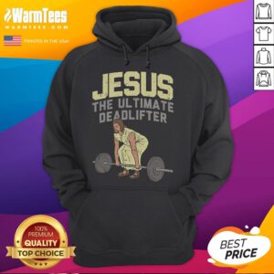 Funny Deadlift Jesus hoodie for Christian weightlifting enthusiasts at the gym, showcasing a humorous workout design.