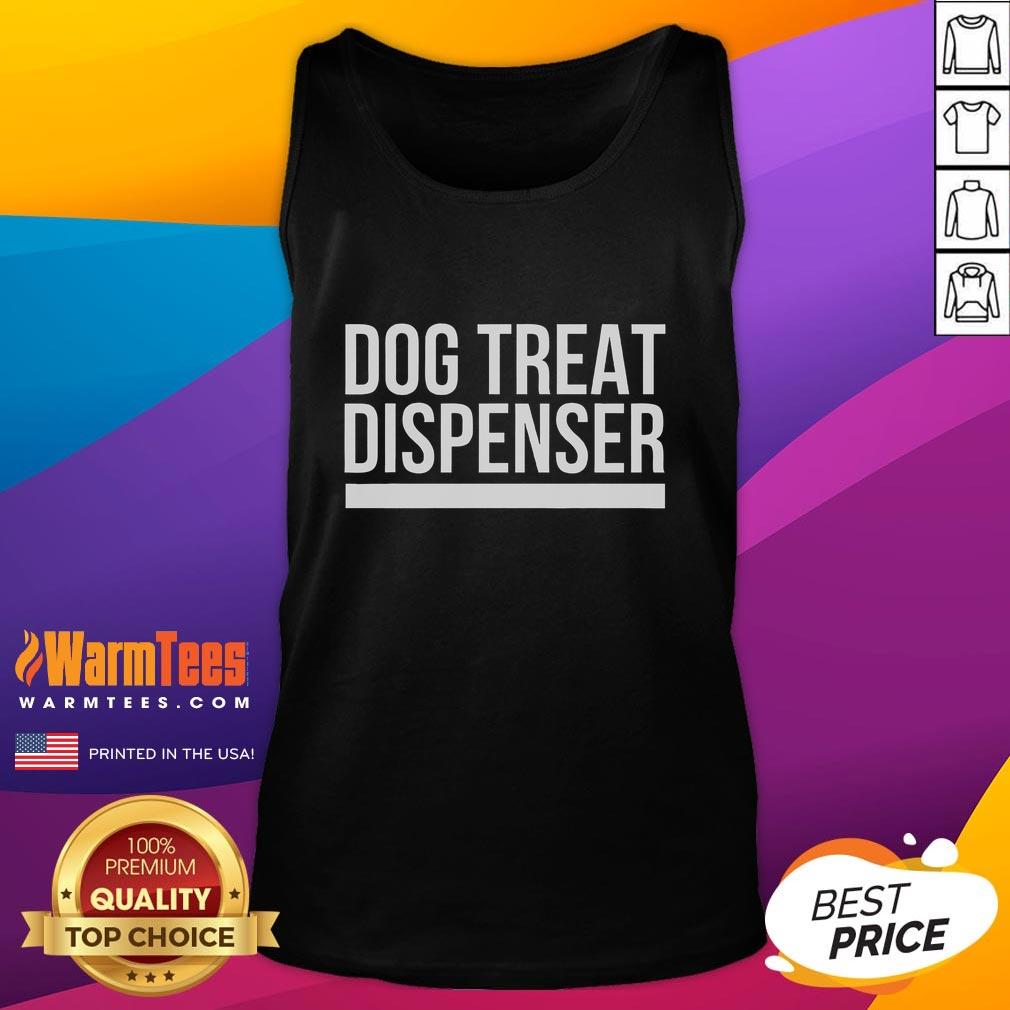 Funny dog treat dispenser tank top featuring a playful design perfect for pet lovers and dog owners.
