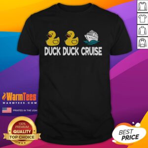 Funny Duck Duck Cruise Family T-Shirt featuring a playful duck design, perfect for family cruising adventures.