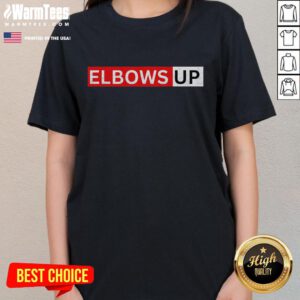 Funny elbows up Canada ladies tee featuring the Canadian flag, perfect for celebrating Canada Day in style.
