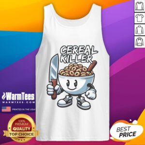 Funny cereal killer breakfast cereal tank top featuring a cute design perfect for quirky fashion lovers.