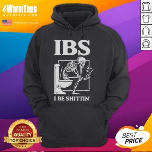 Funny IBS I Be Shittin Skeleton Hoodie featuring a humorous skeleton design, perfect for IBS awareness and laughs.