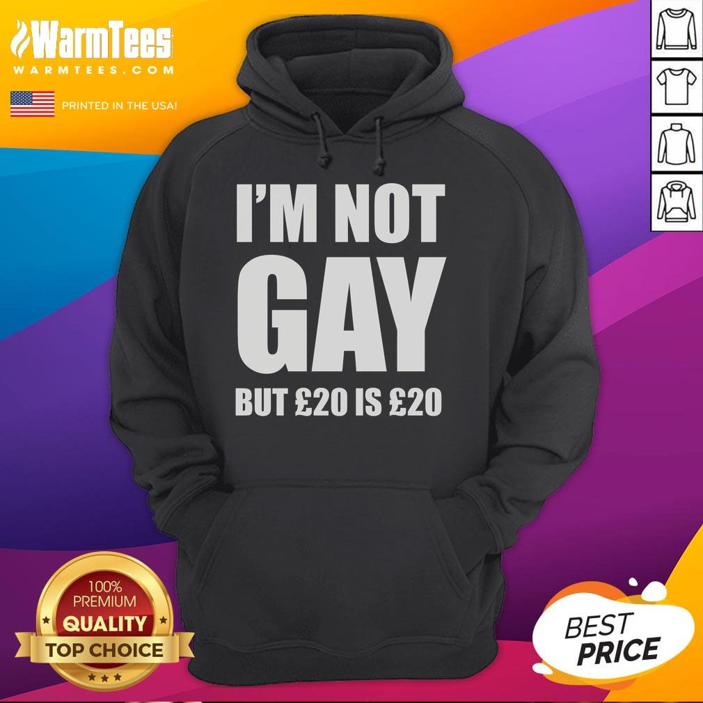 Funny I'm Not Gay But 20 Is 20 hoodie design featuring humorous text and vibrant colors for trendy casual wear.