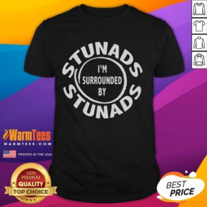 Funny I'M Surrounded By Stunads Italian T-Shirt featuring humorous text design for proud Italians and fun-loving individuals.