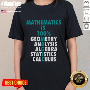 Funny Mathematics is 100% Magic ladies tee featuring a playful design perfect for math enthusiasts and humor lovers.