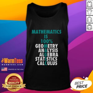 Funny Mathematics is 100% Magic tank top featuring a playful math-themed design for humor-loving math enthusiasts.