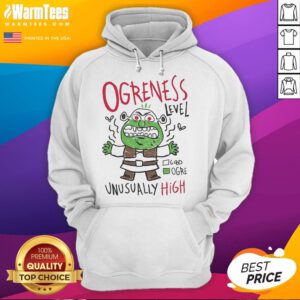 Funny Ogreness Level Unusually High V2 Hoodie featuring a playful design that captures the essence of humor and style.