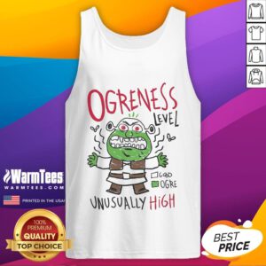 Funny Ogreness Level Unusually High V2 Tank Top featuring a whimsical design perfect for casual wear and humor lovers.