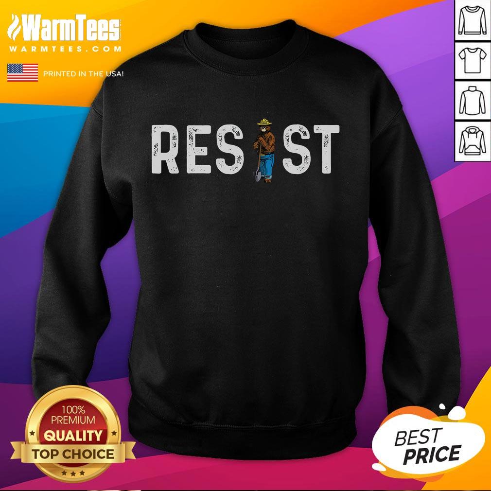 Funny Resist National Park Sweatshirt featuring a humorous design perfect for nature lovers and outdoor enthusiasts.
