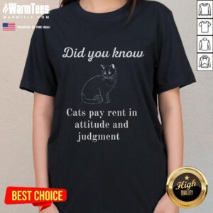 Funny S Cat Lovers Attitude Judgment Ladies Tee featuring a playful cat graphic and humorous text for feline enthusiasts.