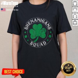 Funny St. Patrick's Day squad ladies tee featuring playful design and vibrant colors for festive celebrations.