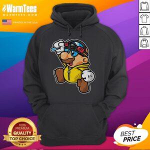 Funny Super Mario Bad Jump Hoodie featuring a cartoon Mario in a humorous pose, perfect for gaming enthusiasts.