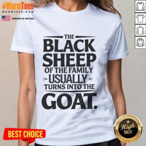 Funny black sheep of the family graphic on a ladies' tee, featuring a playful goat design for humor and style.