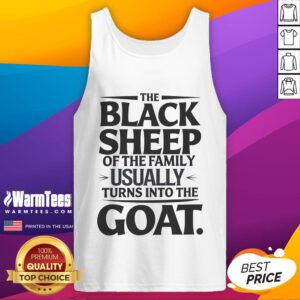Funny black sheep of the family tank top featuring a playful goat design, perfect for casual wear and family gatherings.