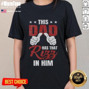 Funny dad with 'rizz' humor on Father's Day tee, perfect for celebrating stylish fathers with a lighthearted joke.