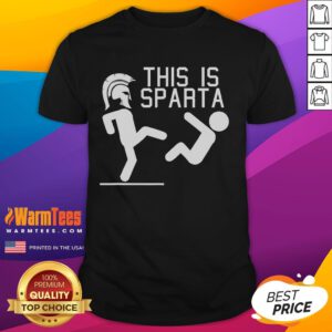 Funny This Is Sparta Stickman T-Shirt featuring a humorous stick figure design inspired by the iconic movie scene.