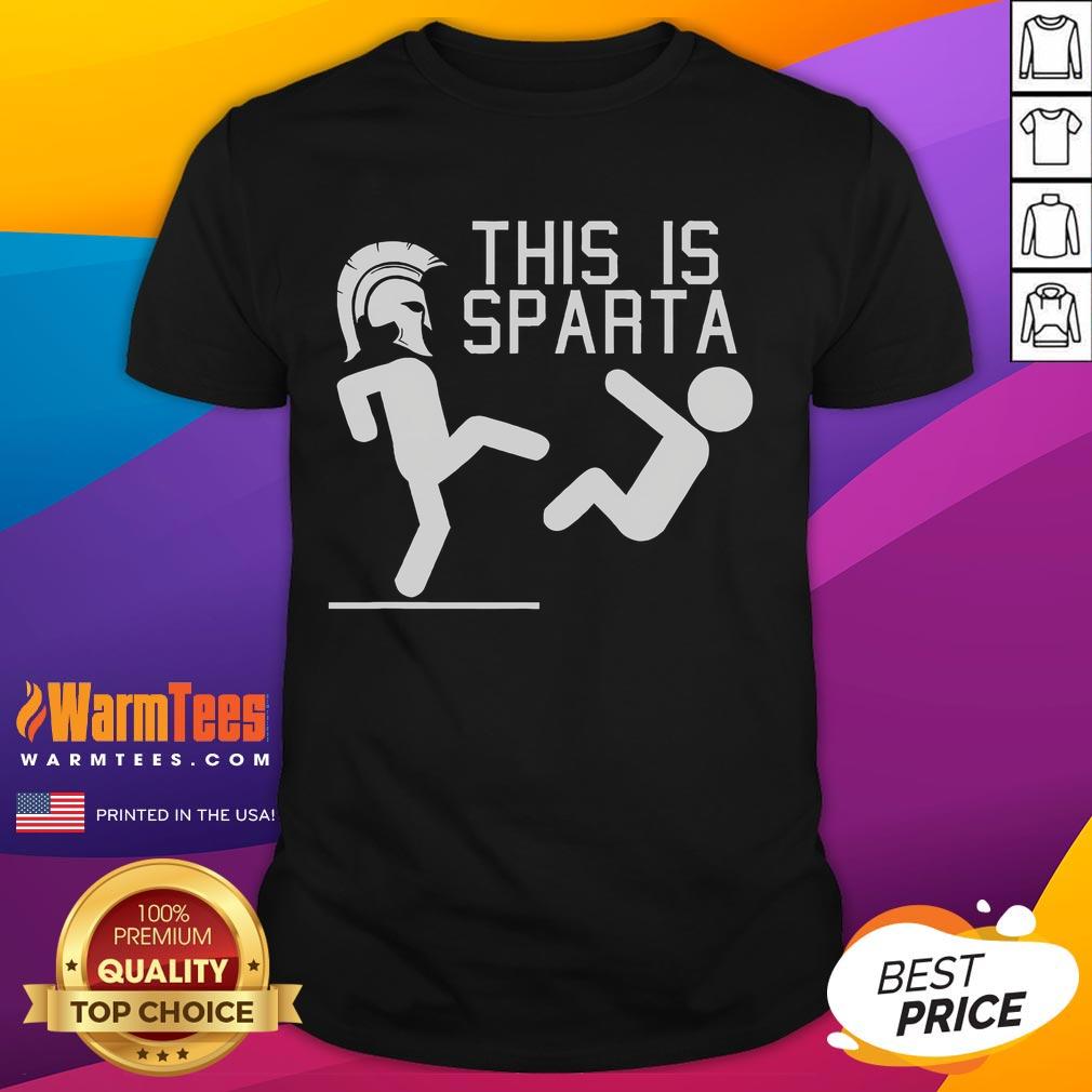 Funny This Is Sparta Stickman T-Shirt featuring a humorous stick figure design inspired by the iconic movie scene.