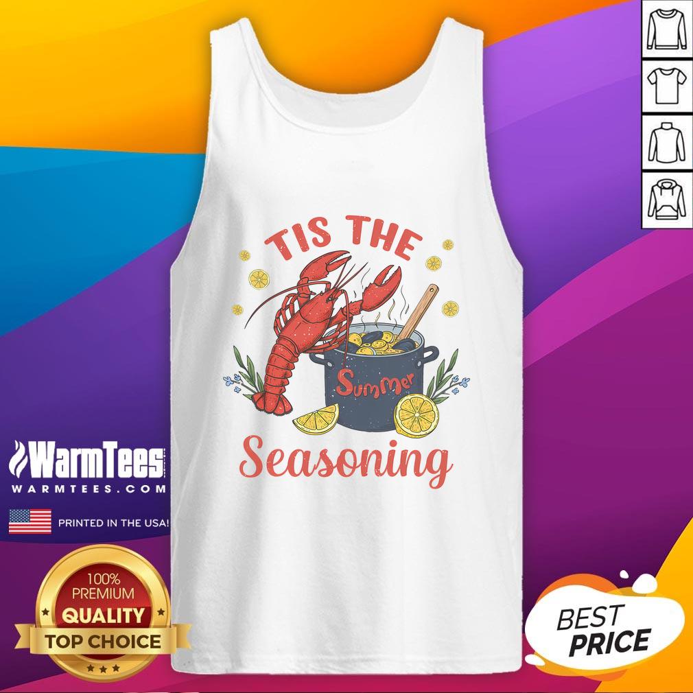 Alt Text: Funny Tis The Summer Seasoning Crawfish Tank Top featuring a playful design, perfect for summer seafood lovers.