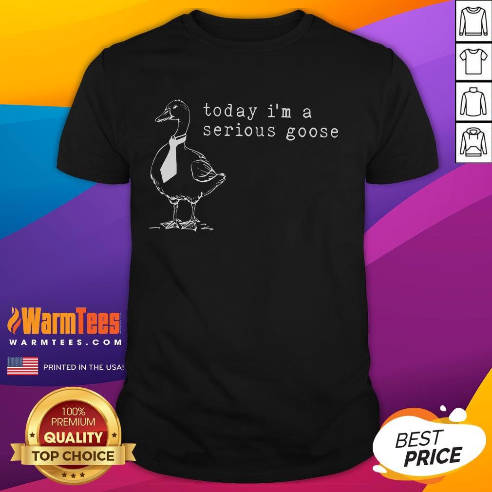 Funny Today I'm a Serious Goose T-Shirt featuring a humorous goose graphic, perfect for casual wear and laughs.
