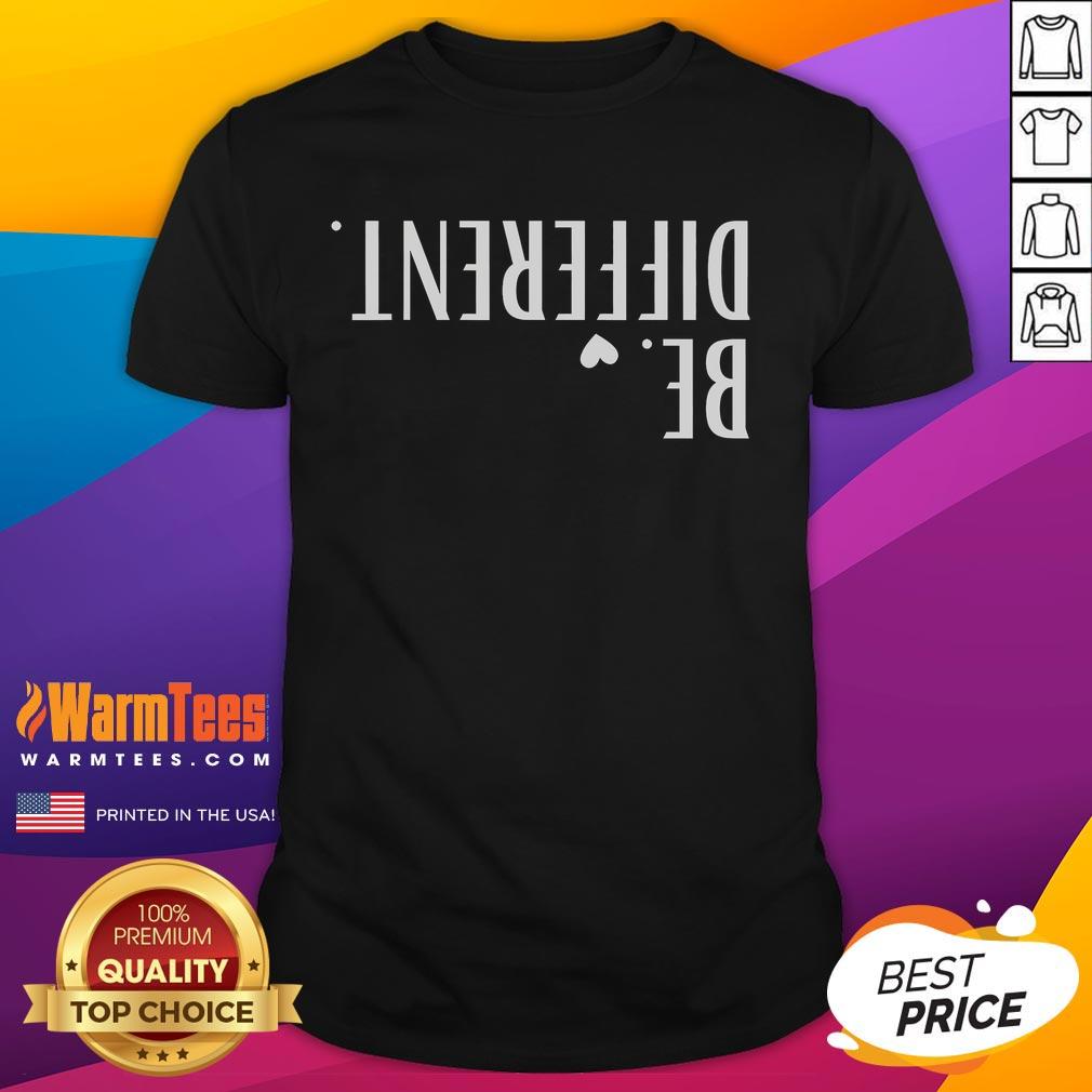 Funny Upside Down Be Different T-Shirt featuring a playful design that encourages individuality and creativity.