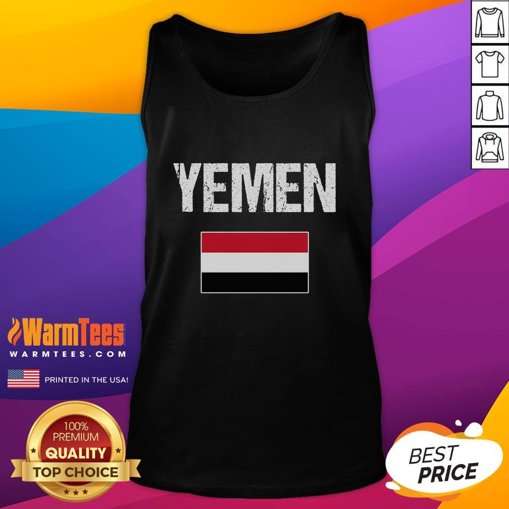 Funny Yemen flag tank top featuring a playful design, perfect for casual wear and showcasing national pride.