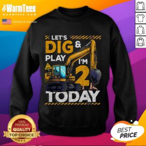 Good Birthday Boy 2nd Birthday Excavator Sweatshirt for construction-themed celebrations and toddler birthday outfits.