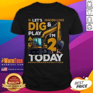 Good Birthday Boy 2 Construction 2nd Birthday Excavator T-Shirt featuring a colorful excavator design for boys.
