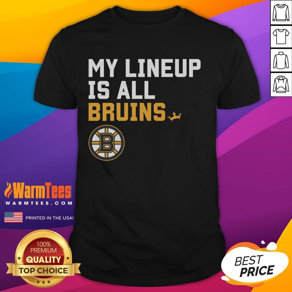 Good Boston Bruins My Lineup T-Shirt featuring team colors and logo, perfect for fans supporting their favorite NHL team.