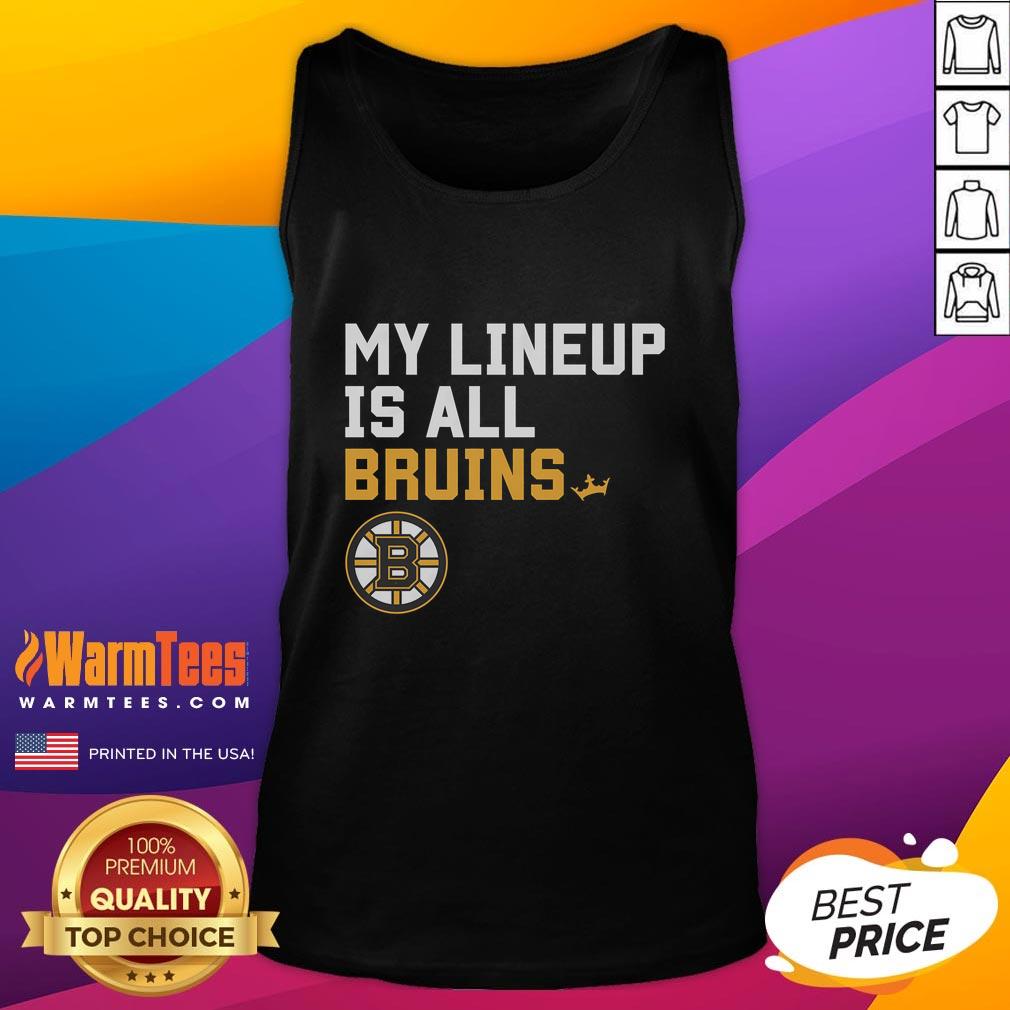 Alt Text: Good Boston Bruins My Lineup Tank Top featuring bold team colors and logo, perfect for hockey fans.