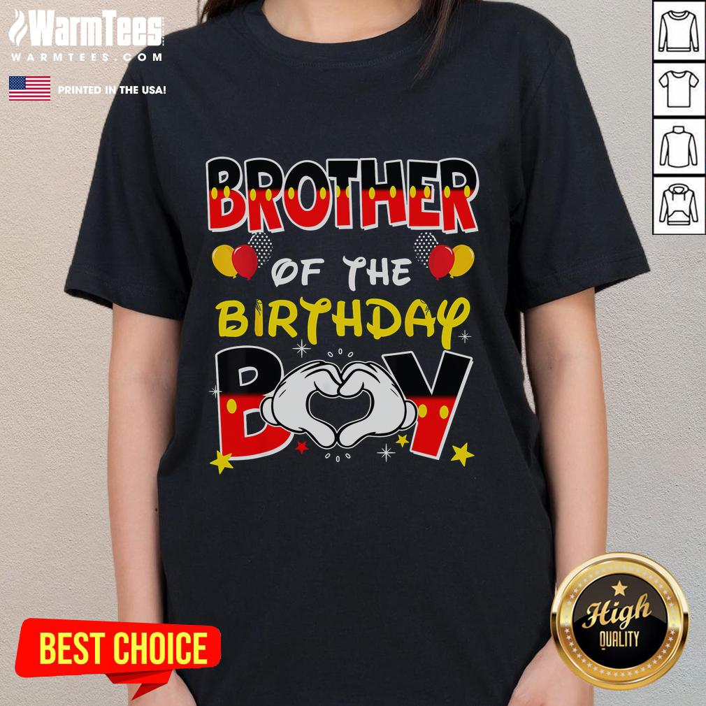 Good Brother of the Birthday Boy Family Ladies Tee featuring fun graphics for birthday celebrations.