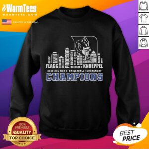 Good Duke 2025 ACC Men's Basketball Tournament Champions Skyline Sweatshirt in blue with team logo and design.