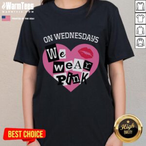 Cute ladies' tee with Good On Wednesday We Wear Funny Valentine design, perfect for Valentine's Day celebrations.