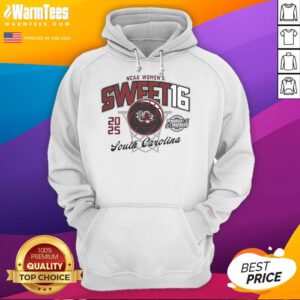 Good South Carolina Gamecocks 2025 March Madness Sweet 16 Women's Basketball hoodie in black with team logo.