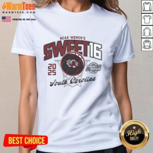 South Carolina Gamecocks 2025 March Madness Sweet 16 Women's Basketball Ladies Tee showcasing team spirit and style.