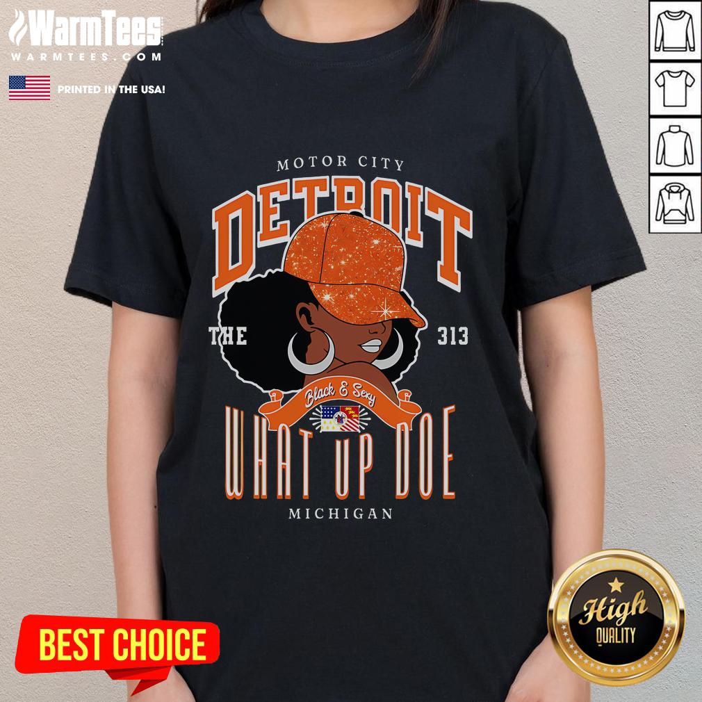 Unapologetically Melanated Ladies Tee featuring Detroit area code 313, showcasing pride and style in a vibrant design.