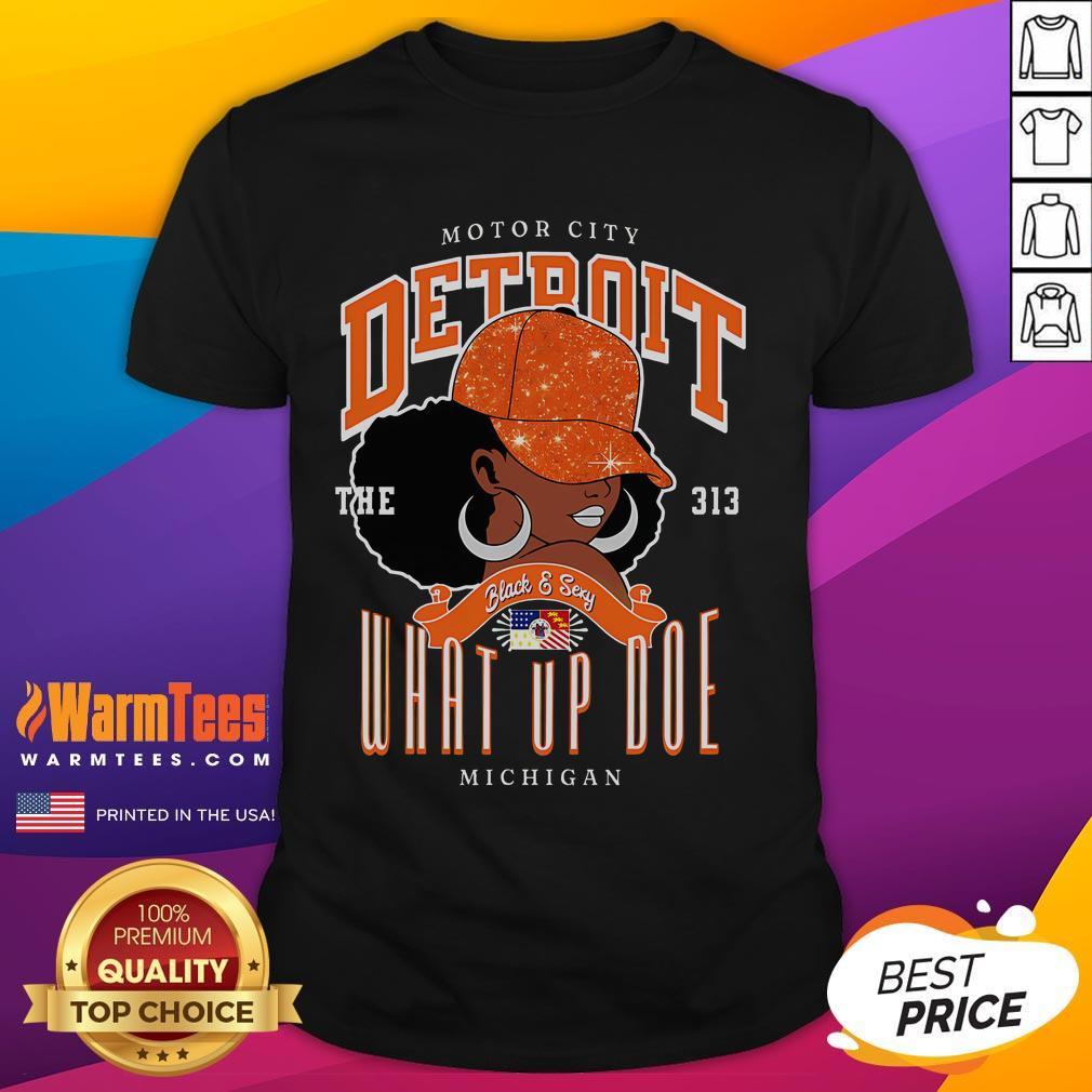 Hot 313 Detroit Area Code T-Shirt featuring unapologetically melanated design celebrating Detroit culture.