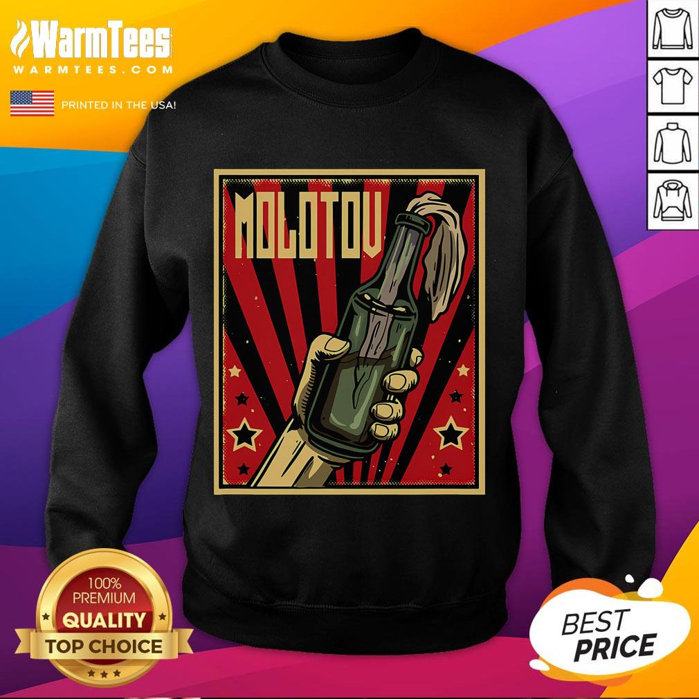 Hot Anarchy Molotov Cocktail Revolution Rage Sweatshirt featuring bold graphic design and edgy streetwear style.