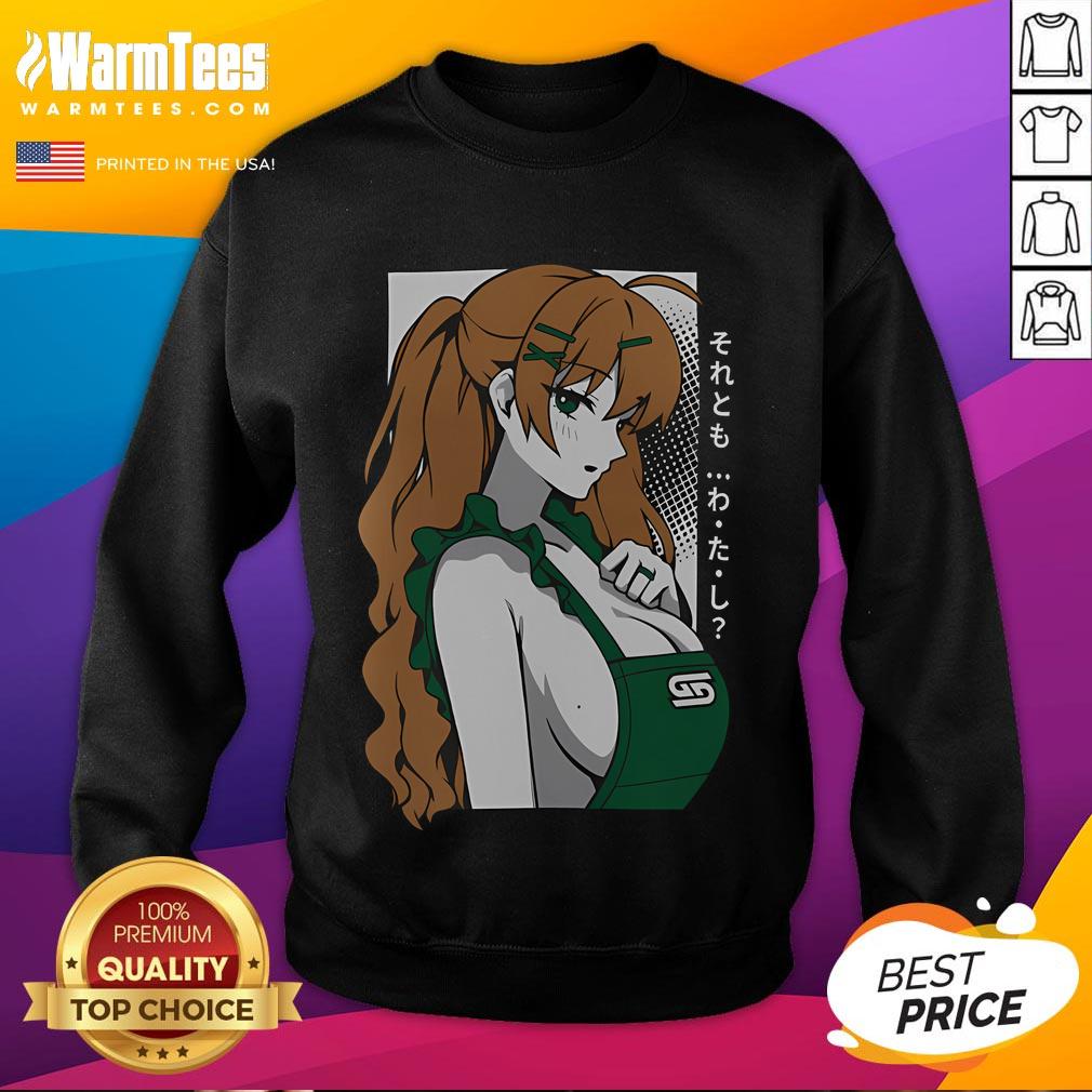 Hot Barista Waifu Sweatshirt featuring a stylish design perfect for coffee lovers and anime fans.
