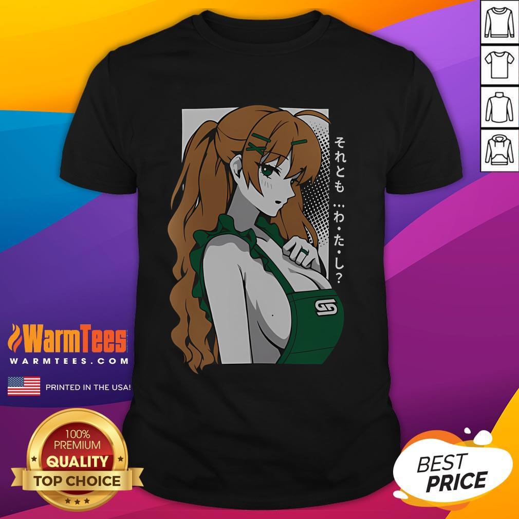 Hot Barista Waifu T-Shirt featuring a vibrant graphic of a stylish barista with coffee, perfect for anime and coffee lovers.