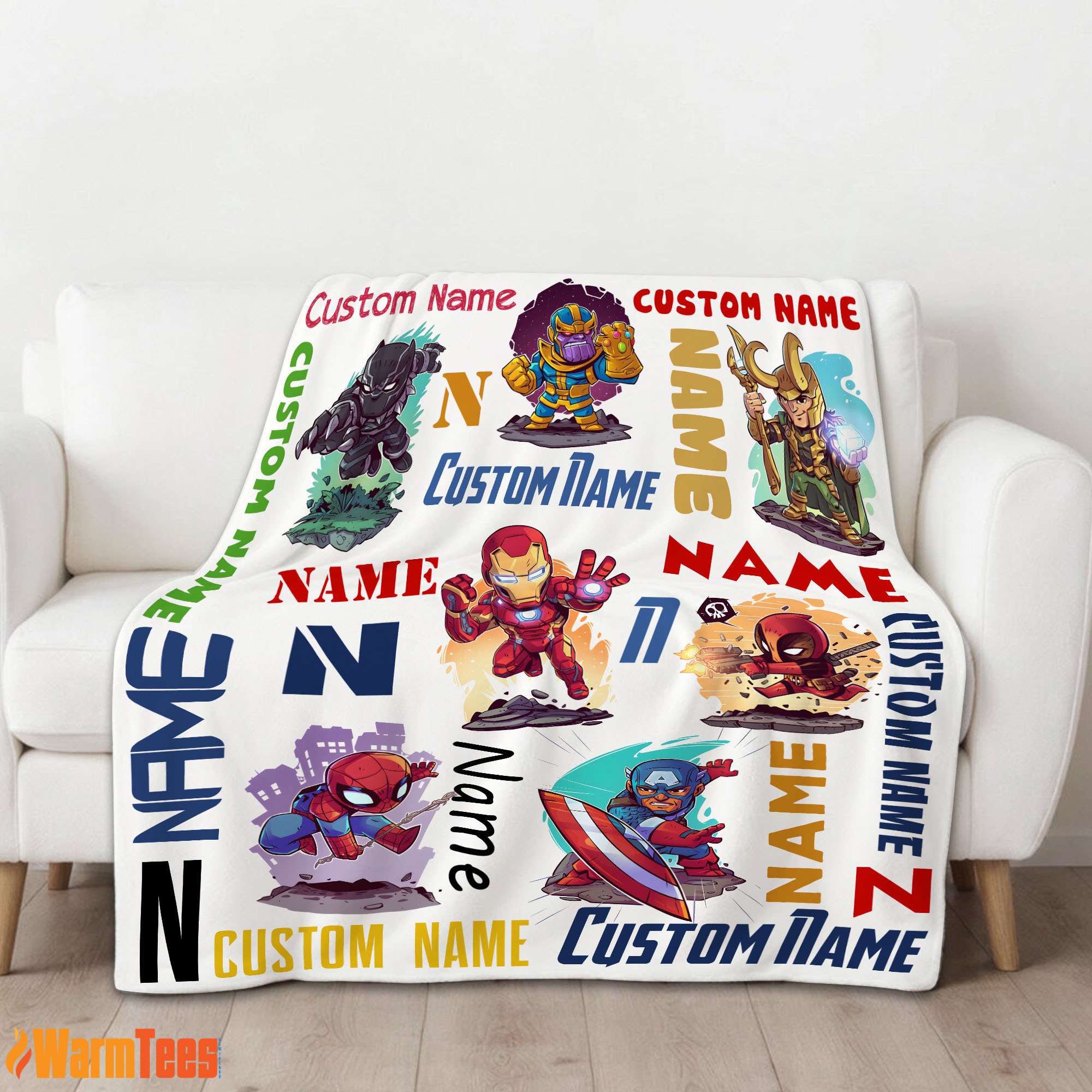 Marvel Chibi Heroes And Villains Blanket Fleece Customized Blanket
