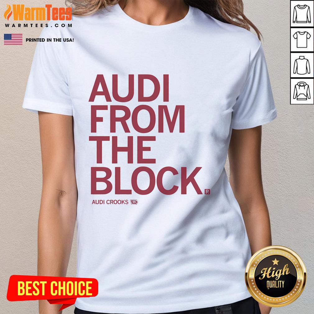 Stylish Nice Audi from the Block ladies tee featuring a vibrant design and comfortable fit for car enthusiasts.