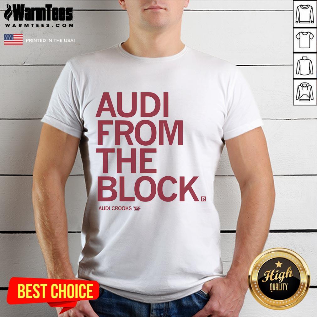 Stylish 'Nice Audi From The Block' T-Shirt featuring a sleek Audi design, perfect for car enthusiasts and fashion lovers.