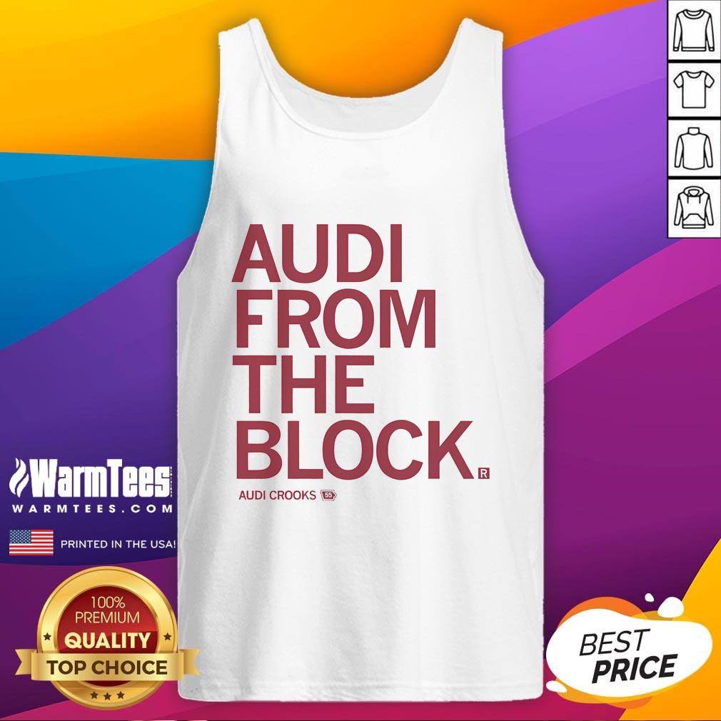 Stylish Nice Audi from the Block tank top featuring a sleek car graphic, perfect for automotive enthusiasts and fashion lovers.