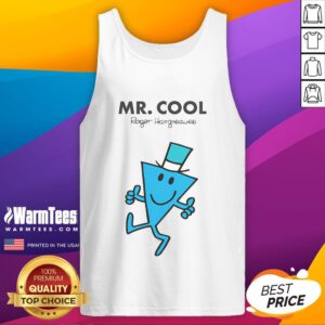 Official Mr. Cool Roger Hargreaves tank top featuring vibrant colors and playful design, perfect for casual wear.